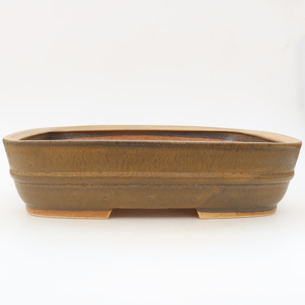 Keramik-Bonsai-Schale, 30 x 24,5 x 7,5 cm, Farbe: Braun