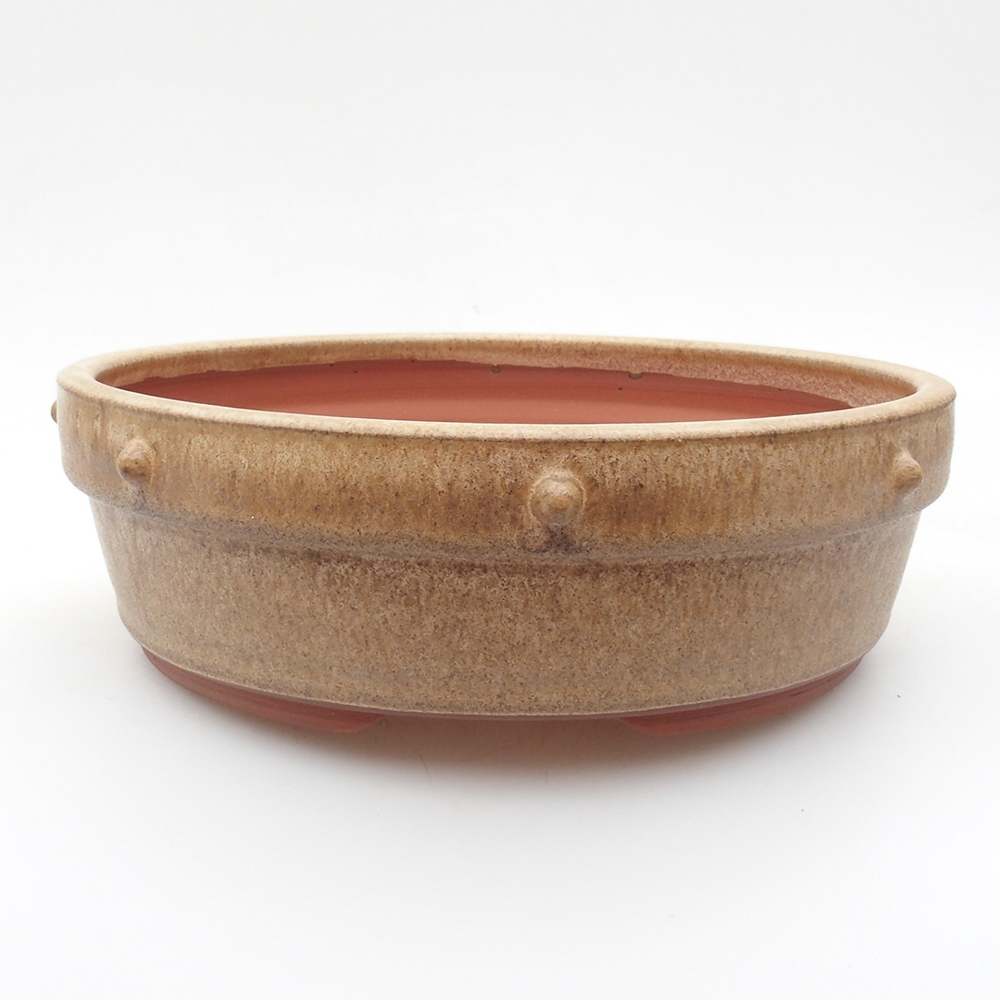 Bonsaischale aus Keramik 18 x 18 x 5,5 cm, BeigeFarbe
