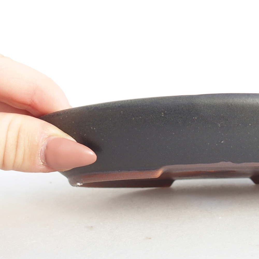 Bonsaischale aus Keramik 15,5 x 11 x 2,5 cm, grau