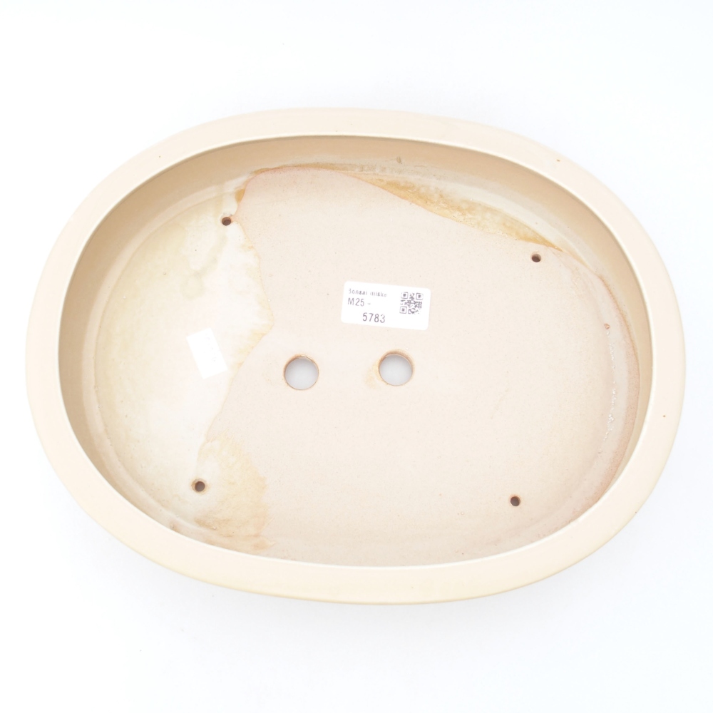 Keramik-Bonsaischale 26,5 x 21 x 5,5 cm, Farbe beige