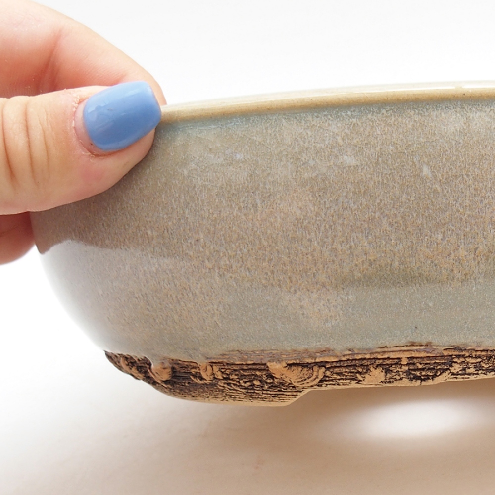 Keramik-Bonsai-Schale 18,5 x 18,5 x 5,5 cm, Farbe grün
