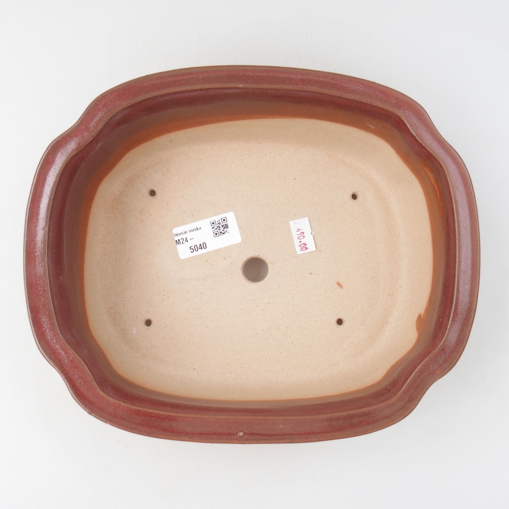 Keramik-Bonsaischale 24,5 x 21 x 7 cm, Farbe burgunder