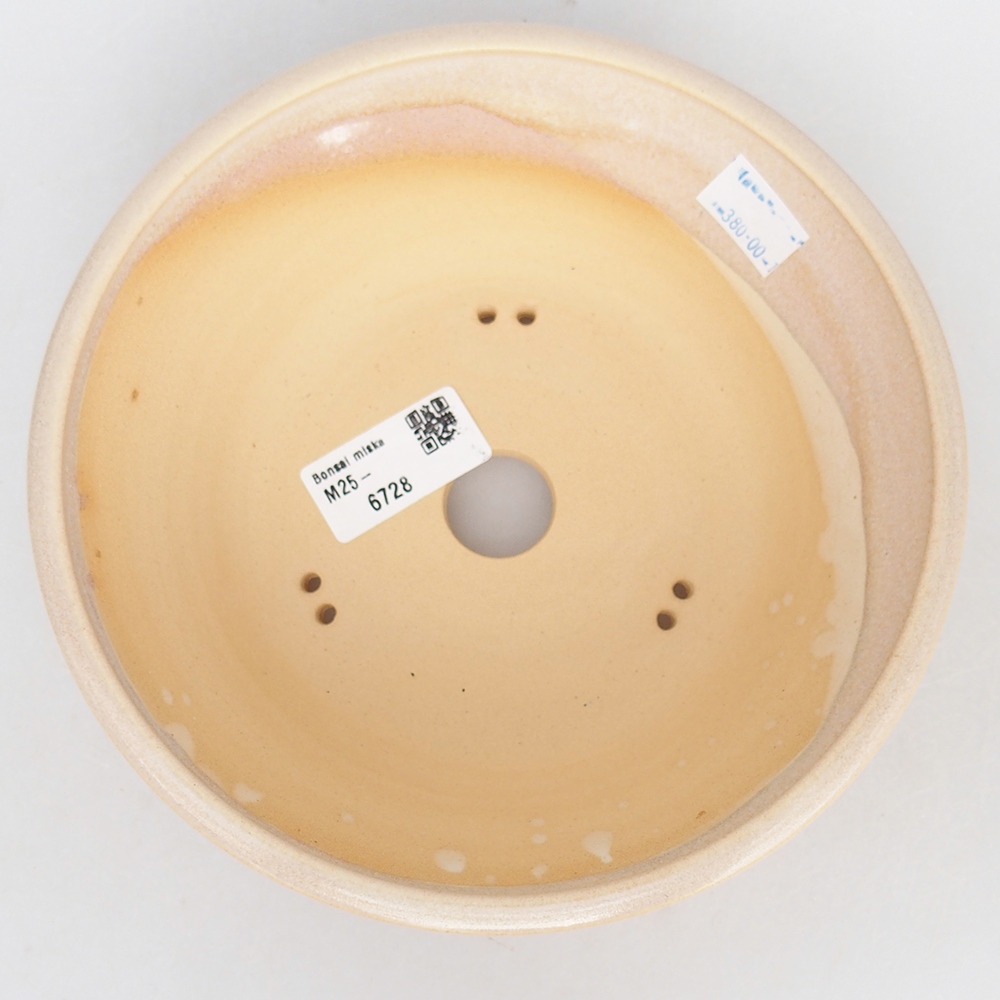 Bonsaischale aus Keramik 18,5 x 18,5 x 6 cm, Farbe beige