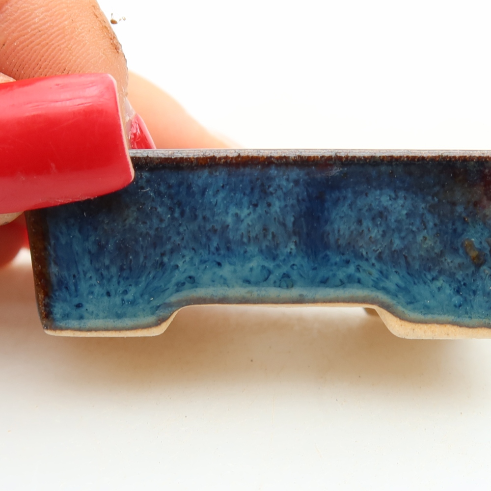 Keramik-Bonsai-Schale, 5 × 3 × 2 cm, Farbe: Blau