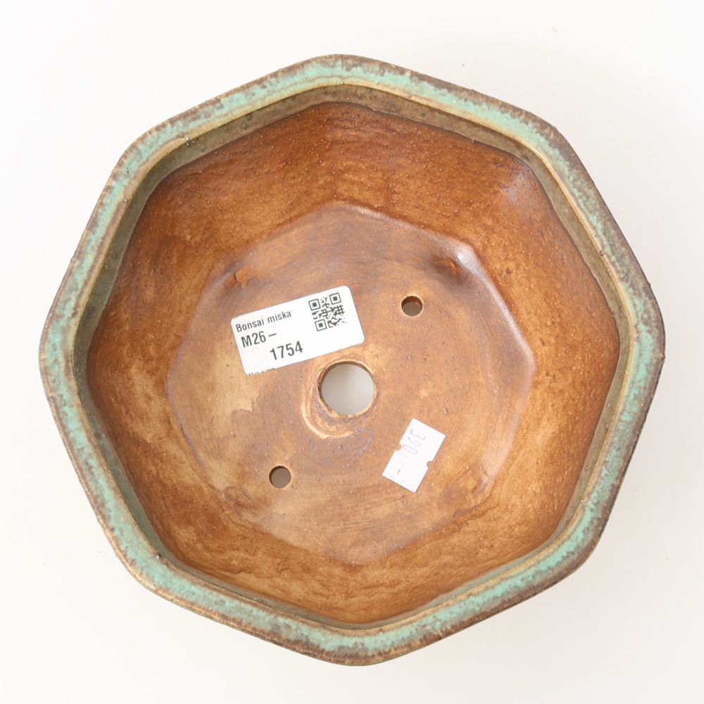 Keramik-Bonsai-Schale 17 x 16 x 6,5 cm, Farbe: grün