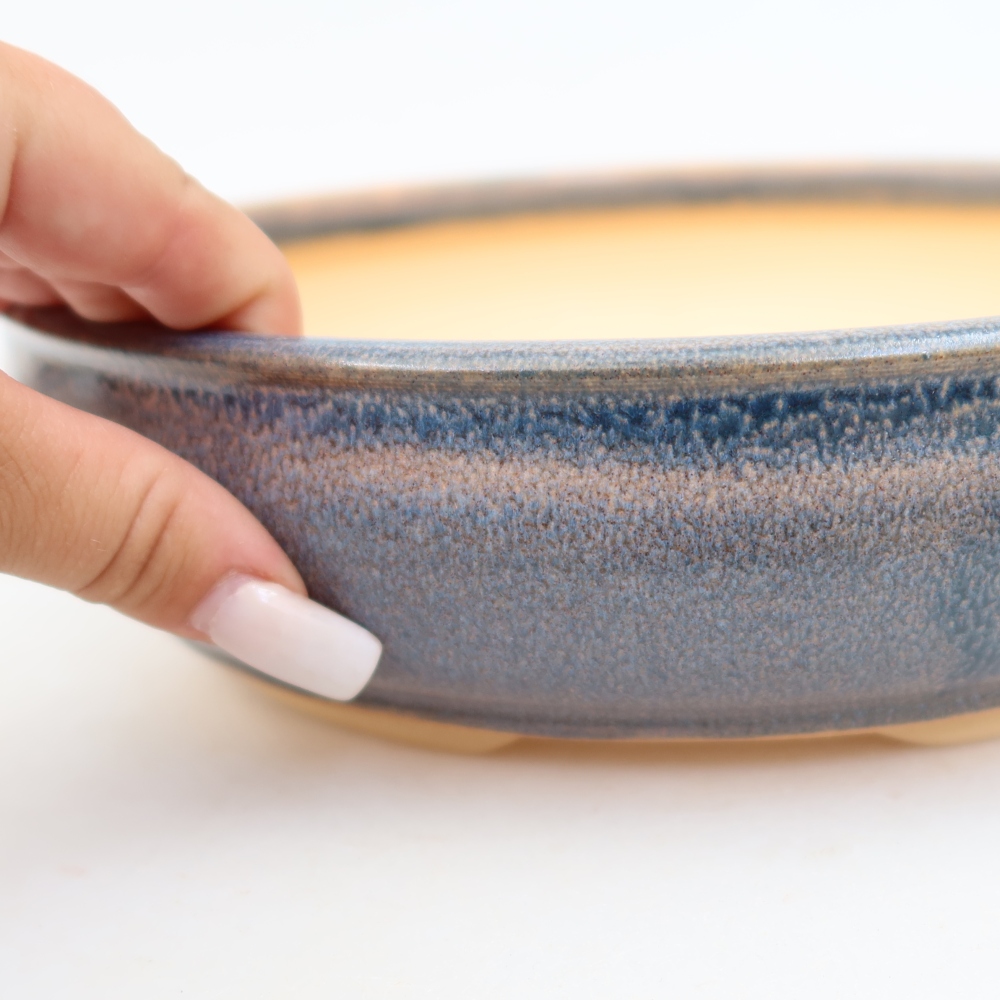 Keramik-Bonsai-Schale 25 x 25 x 6 cm, Farbe: Blau