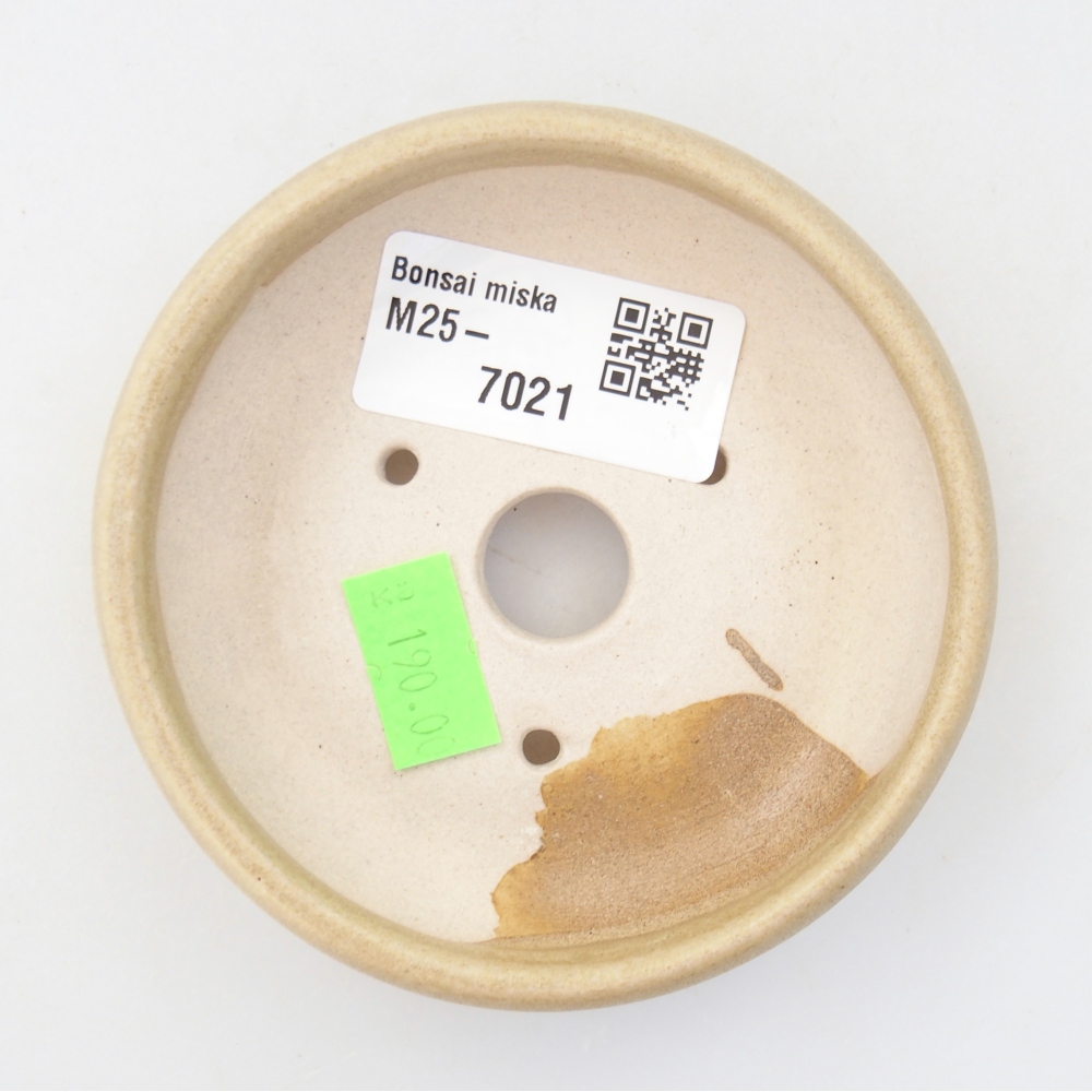 Bonsaischale aus Keramik 9 x 9 x 2,5 cm, Farbe beige