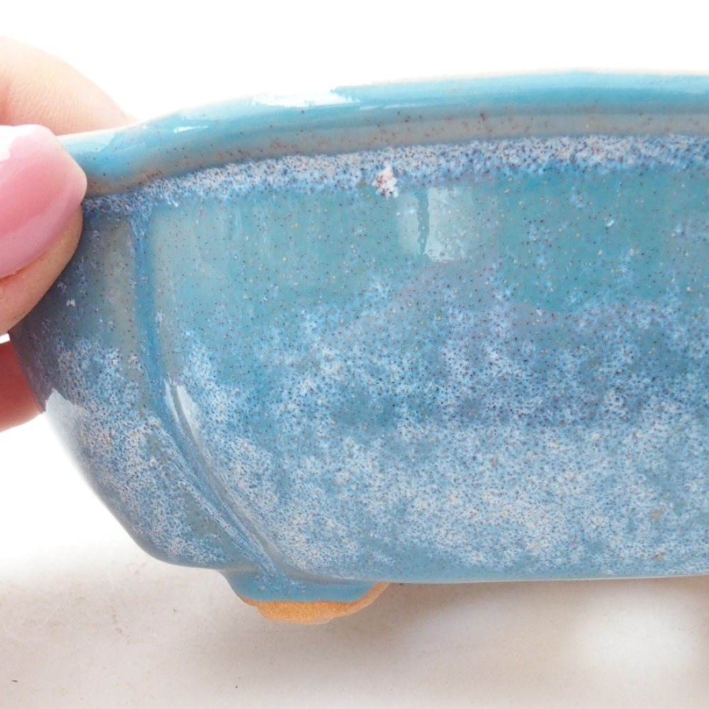 Keramik-Bonsaischale 12,5 x 10 x 4,5 cm, Farbe blau