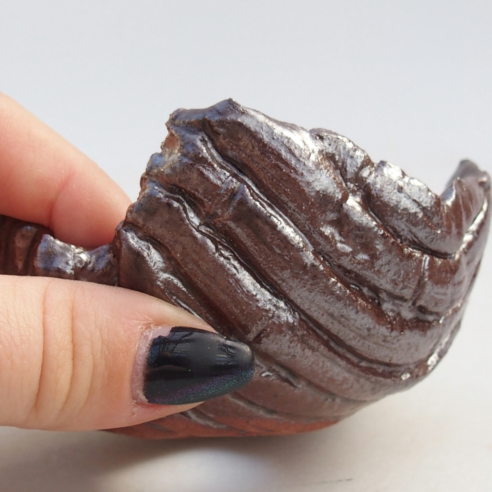 Keramikschale 9 x 9 x 5 cm , Farbe braun