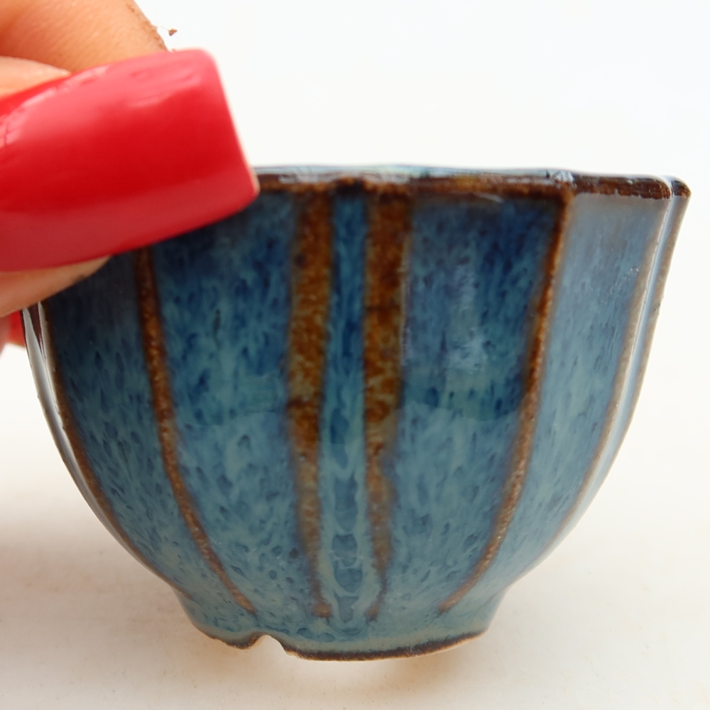 Keramik-Bonsai-Schale 5,5 x 5,5 x 3,5 cm, Farbe: Blau