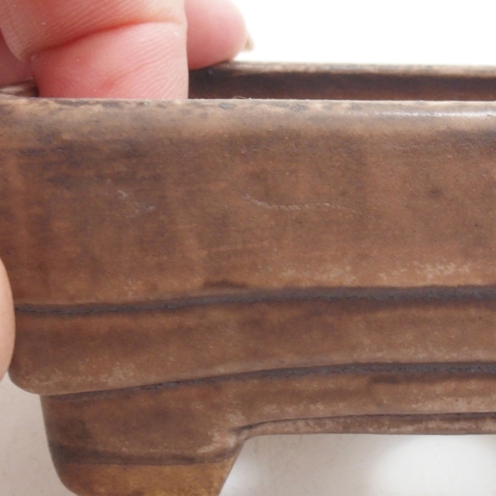 Bonsaischale aus Keramik 9 x 7,5 x 3,5 cm, Farbe braun