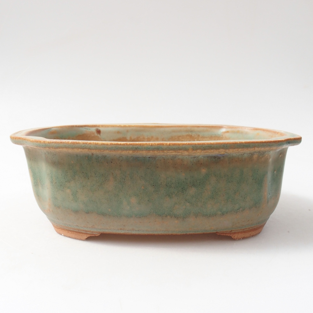 Keramik-Bonsaischale 22 x 18 x 7 cm, Farbe Grün