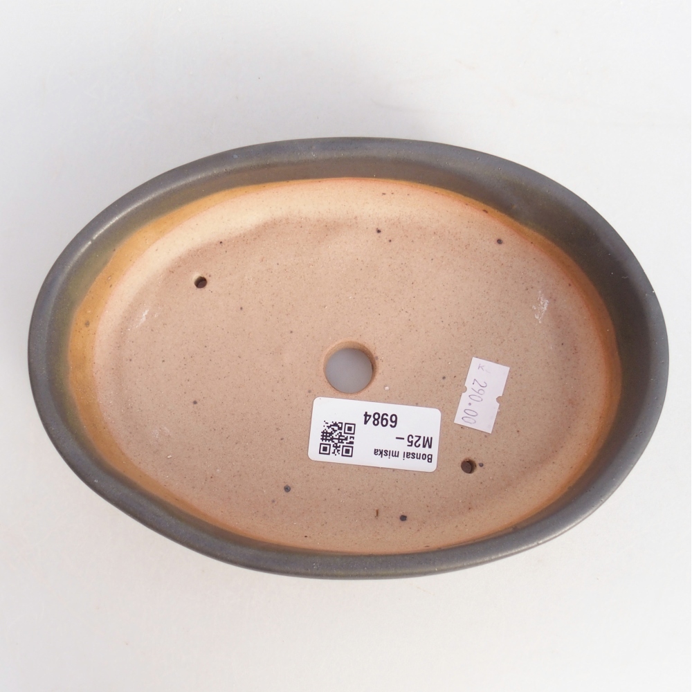 Bonsaischale aus Keramik 18,5 x 13 x 4,5 cm, grau