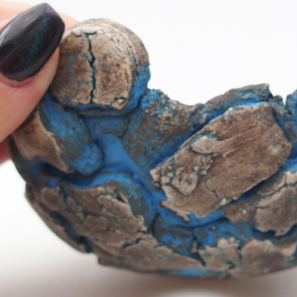 Keramische Muschel 11 x 10 x 5 cm , Farbe blau