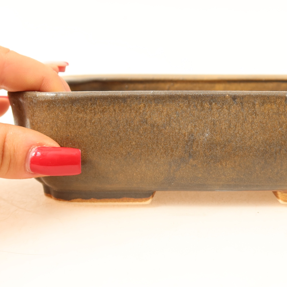 Keramik-Bonsai-Schale 18 x 14 x 4,5 cm, Farbe: braun