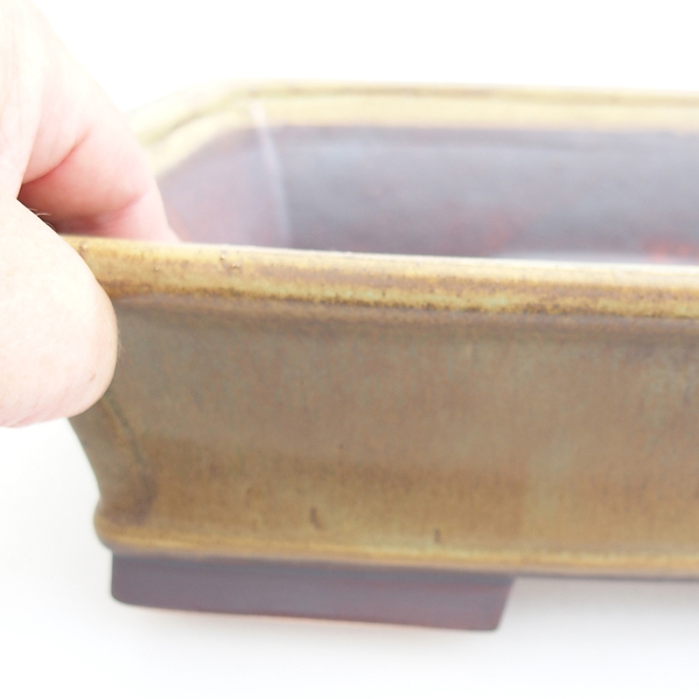 Bonsaischale aus Keramik 29,5 x 25 x 7,5 cm, grün
