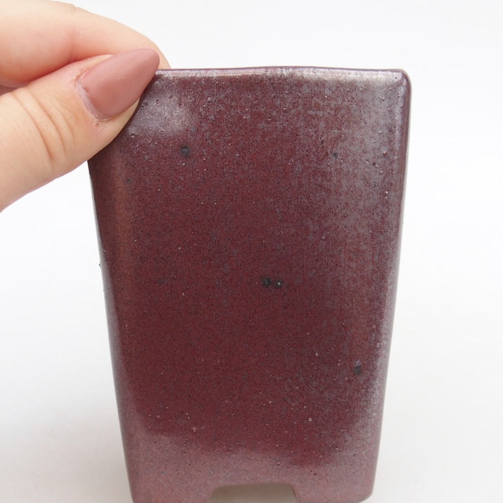 Bonsaischale aus Keramik 8 x 8 x 10,5 cm, Farbe burgunderrot