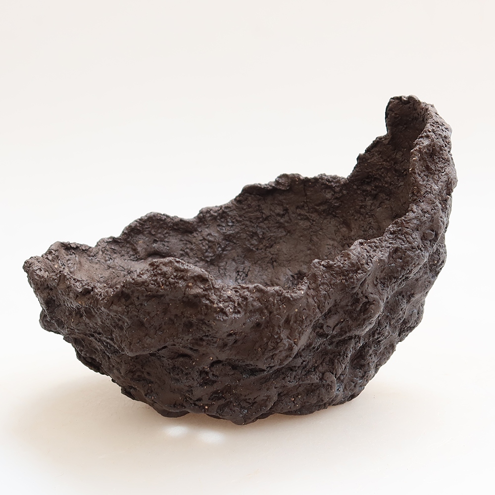 Keramikschale 14,5 x 12 x 13 cm, Farbe: braun