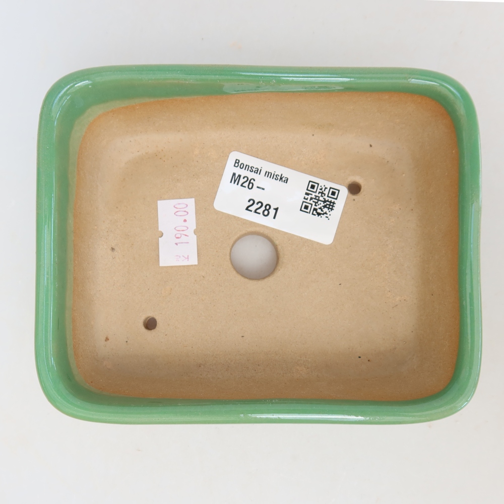 Keramik-Bonsai-Schale 12,5 x 9,5 x 4 cm, Farbe: grün