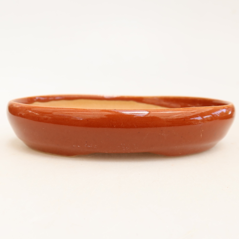 Keramik-Bonsai-Schale, 13 x 9,5 x 2,5 cm, Farbe: braun