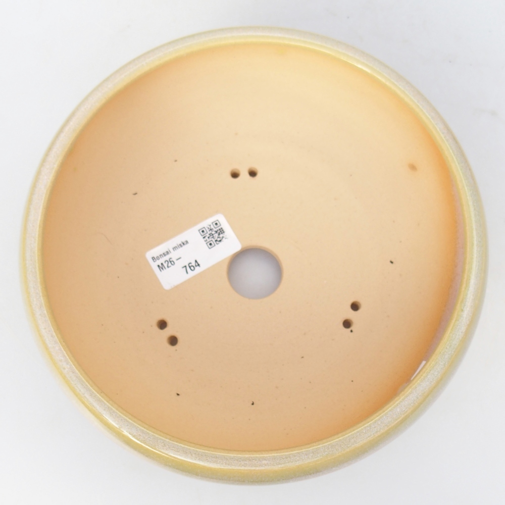 Bonsaischale aus Keramik 18 x 18 x 7 cm, gelb-grün