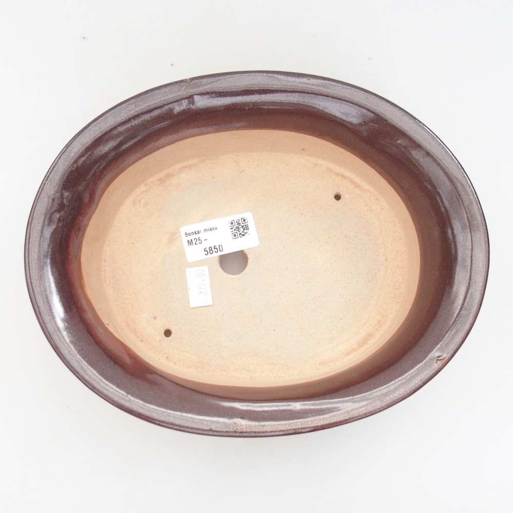 Keramik-Bonsaischale 23 x 18 x 6,5 cm, Farbe braun