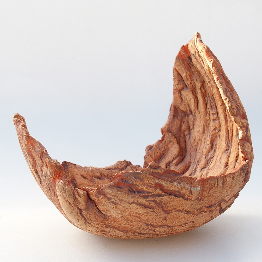 Keramikschale 14 x 11 x 12,5 cm , Farbe orange