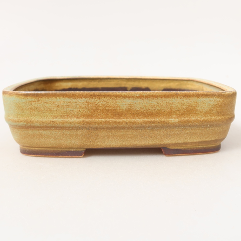 Keramik-Bonsai-Schale 17,5 x 13,5 x 4,5 cm, Farbe: grün
