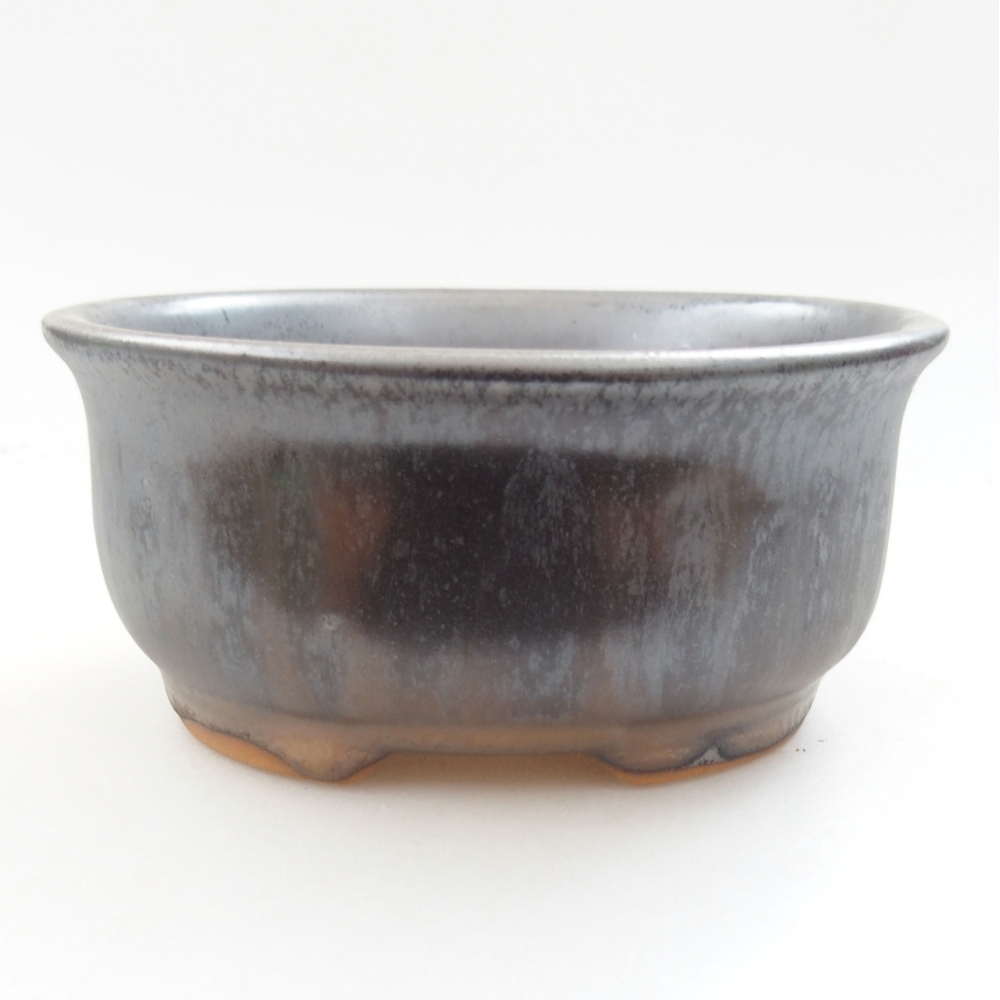 Keramik-Bonsaischale 12,5 x 10,5 x 5,5 cm, Farbe metallische