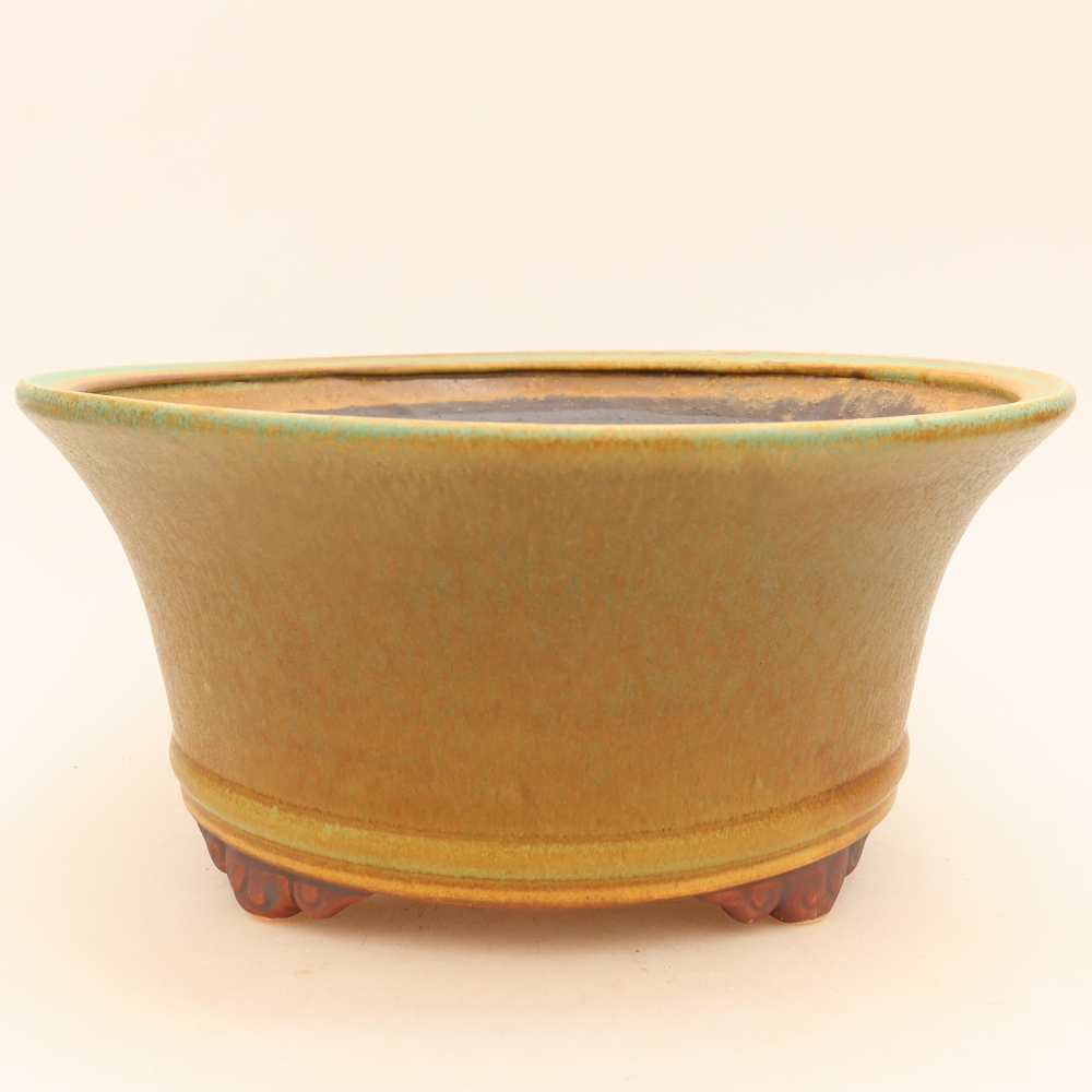 Keramik-Bonsai-Schale 24,5 x 24,5 x 11 cm, Farbe: grün