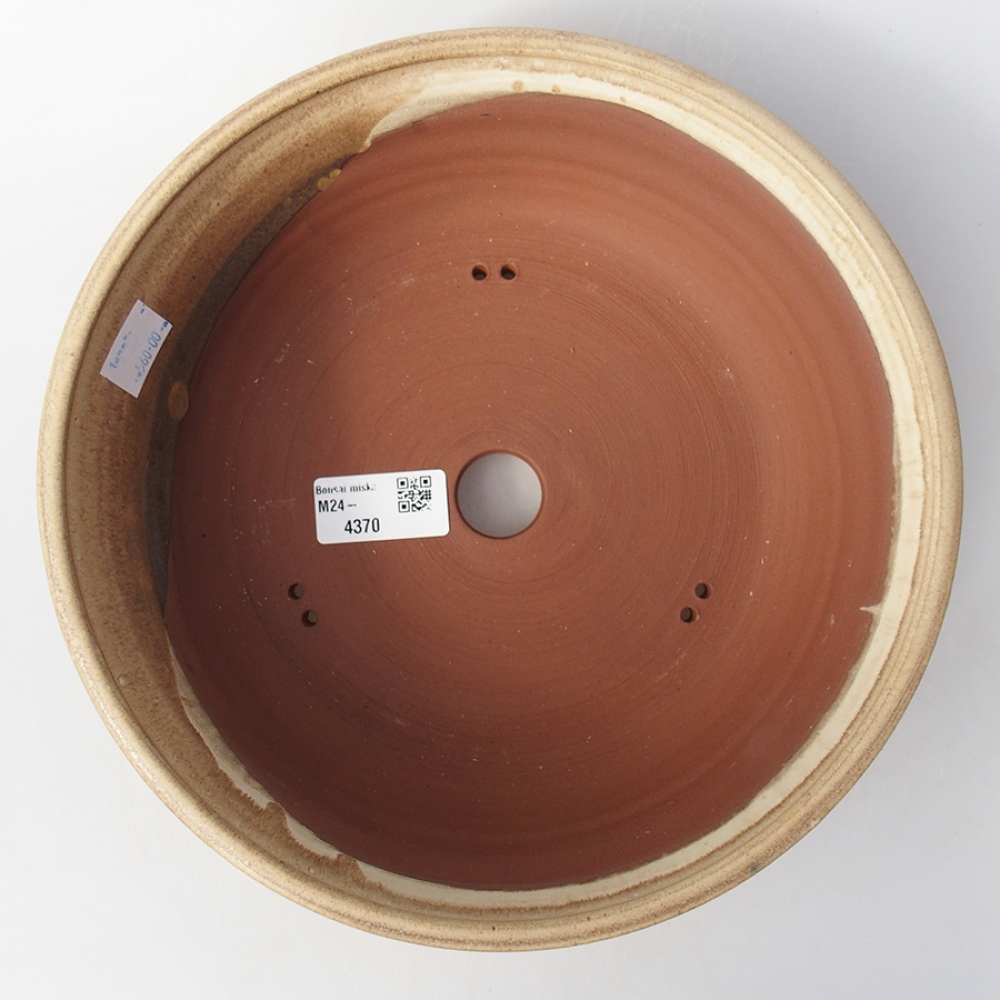 Keramik-Bonsaischale 19 x 19 x 7 cm, Farbe Beige