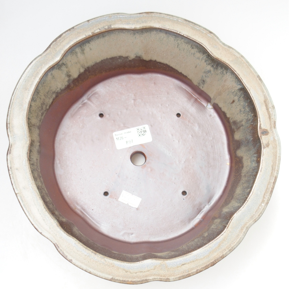 Bonsaischale aus Keramik 26,5 x 26,5 x 8 cm, blau-grau