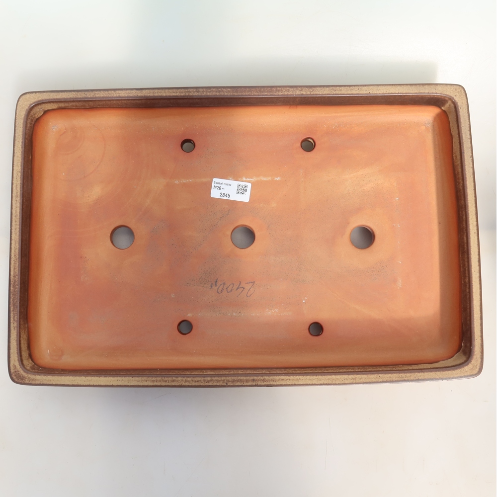 Keramikschale  45 x 29 x 6,5 cm, Farbe: braun