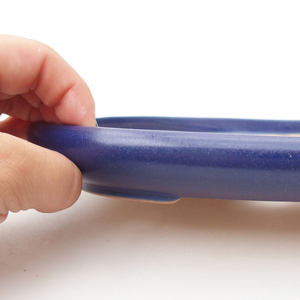 Keramik-Bonsaischale 22,5 x 17 x 3 cm, Farbe blau