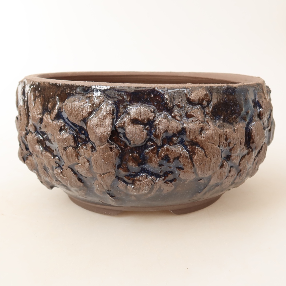 Keramik-Bonsai-Schale 16 x 16 x 8 cm, Farbe: braun