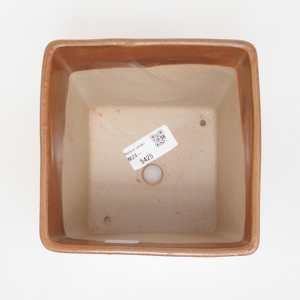 Keramik-Bonsaischale 13 x 13 x 13,5 cm, Farbe braun