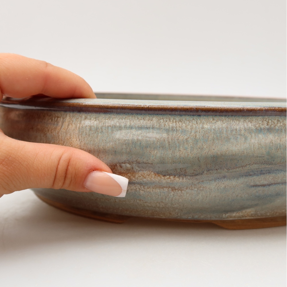 Keramik-Bonsai-Schale 30 x 30 x 7 cm, Farbe: Grau