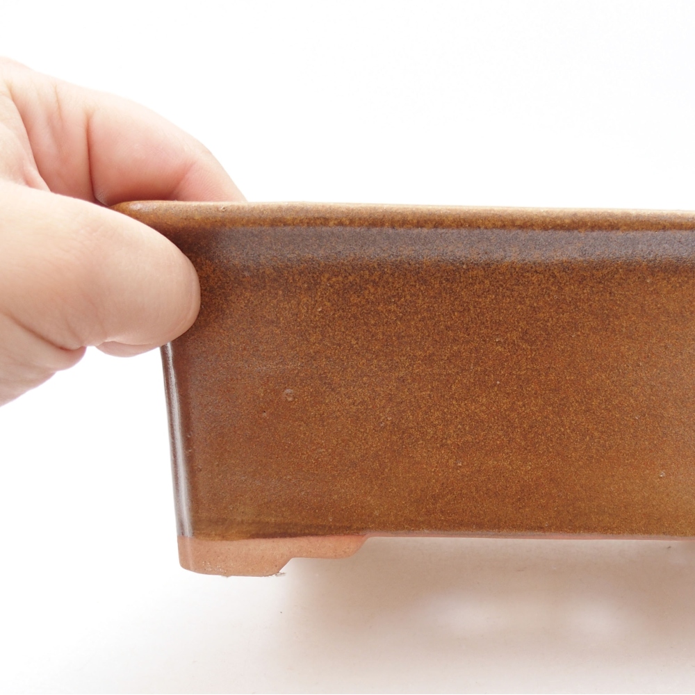 Keramik-Bonsaischale 18 x 14 x 7,5 cm, Farbe braun