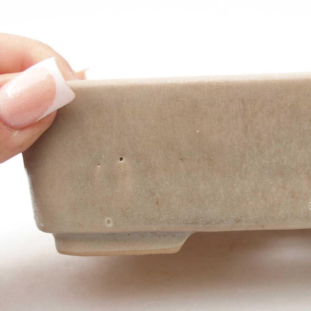 Bonsaischale aus Keramik 14,5 x 10,5 x 4,5 cm, Farbe beige