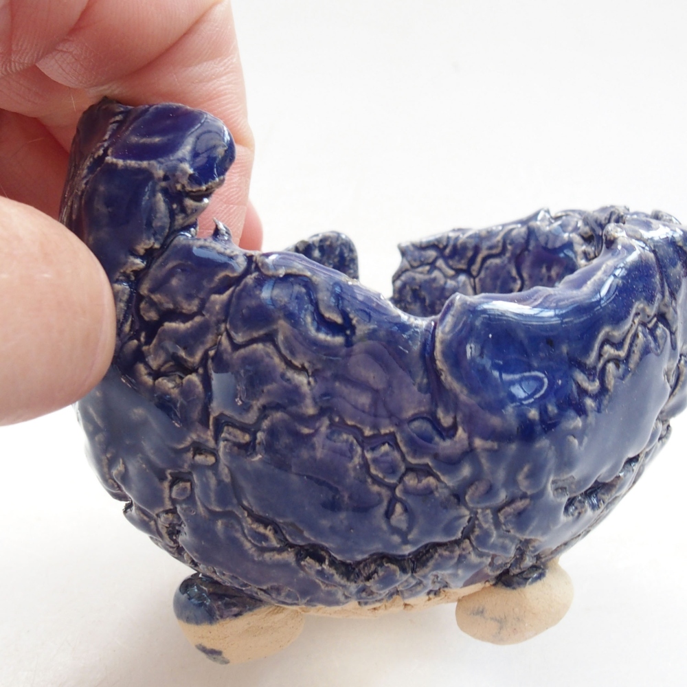 Keramikschale 7 x 7 x 7 cm, Farbe blau