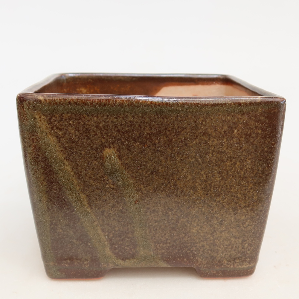 Keramik-Bonsai-Schale 12 x 12 x 9 cm, Farbe: braun