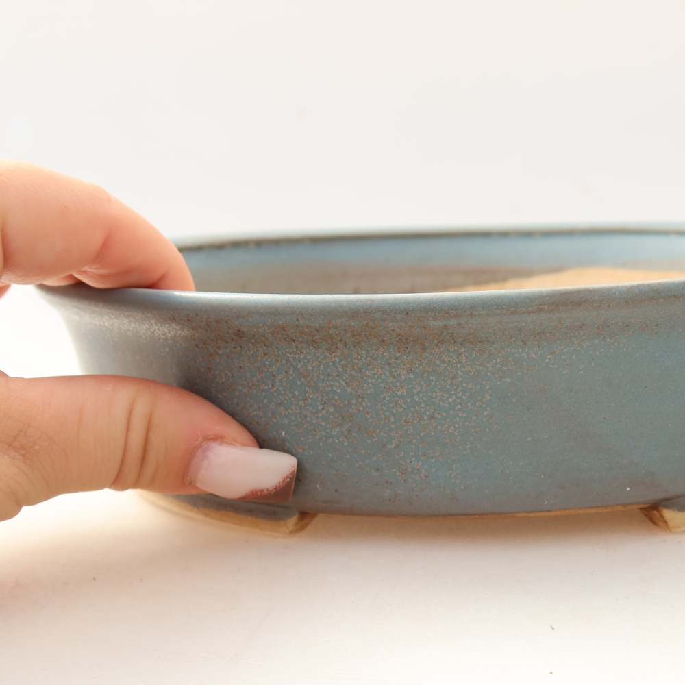 Bonsaischale aus Keramik 21 x 19 x 5 cm, Farbe blau