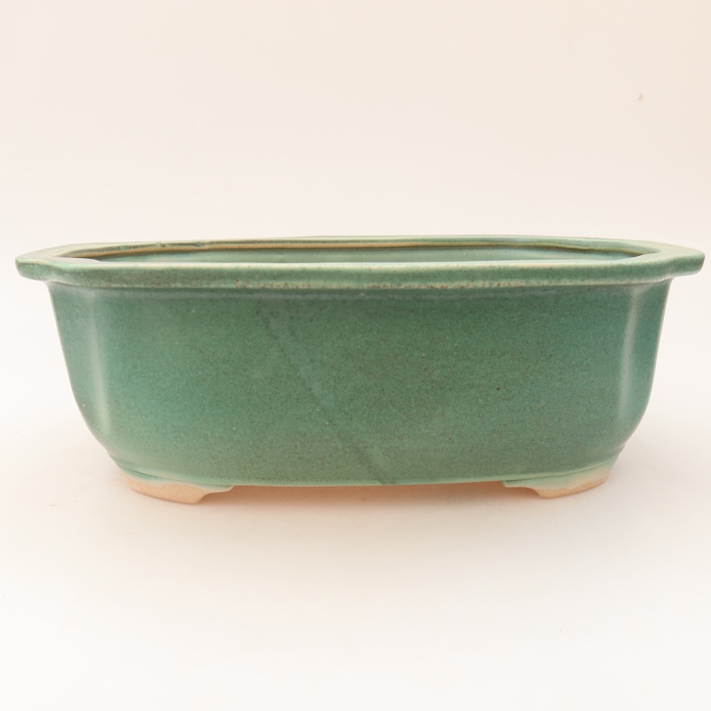 Bonsaischale aus Keramik 22,5 x 17,5 x 7,5 cm, grün