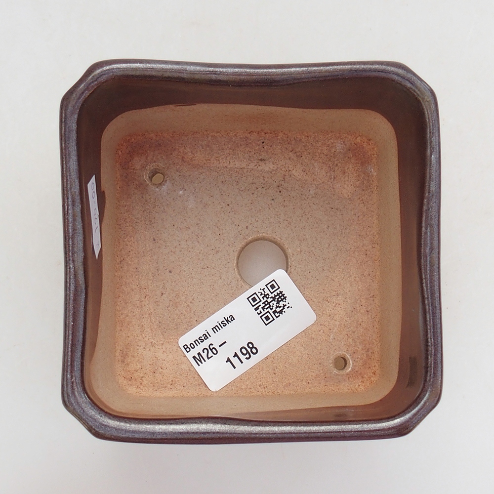 Bonsaischale aus Keramik 9 x 9 x 7 cm, braun