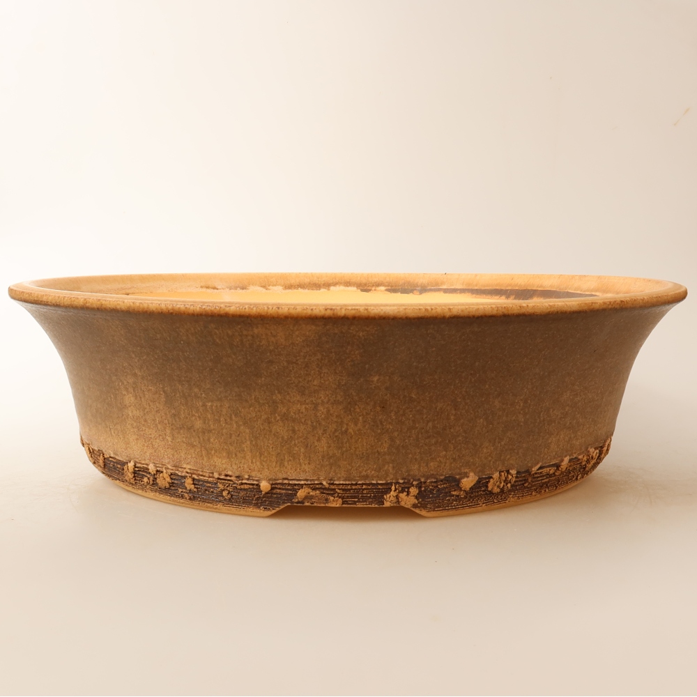 Keramik-Bonsai-Schale 33 x 33 x 9 cm, Farbe: braun – NUR PERSÖNLICHE ABHOLUNG oder Palettenversand
