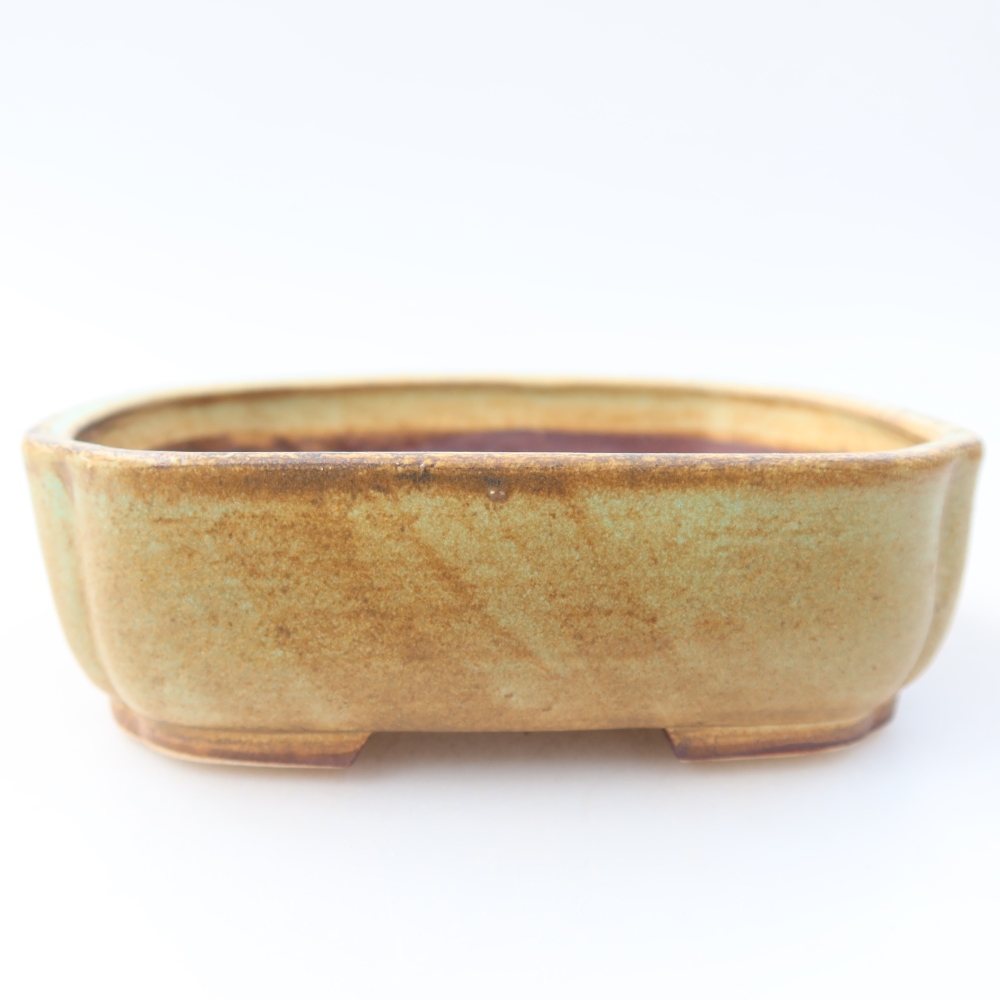 Keramik-Bonsai-Schale 13,5 x 12 x 4 cm, Farbe: grün
