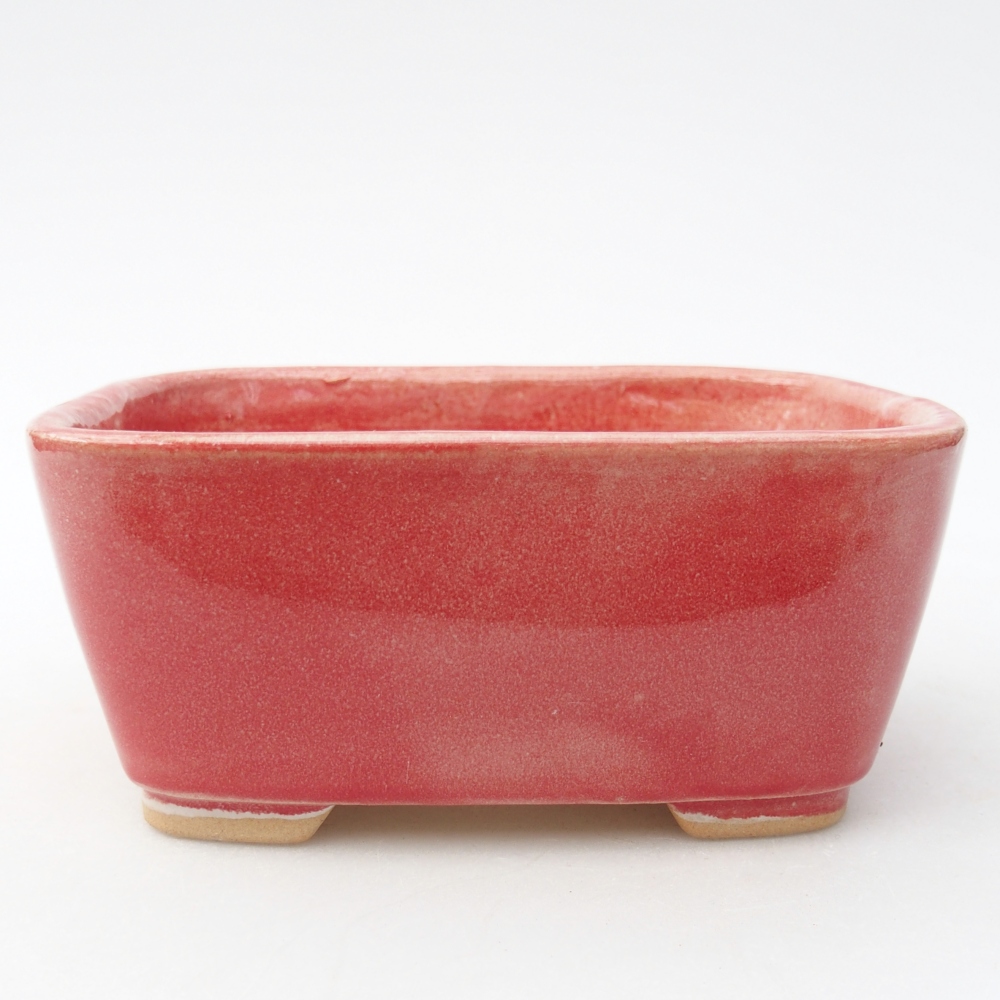 Bonsaischale aus Keramik 13,5 x 10,5 x 6 cm, Farbe rot