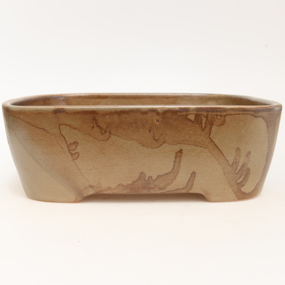 Keramik-Bonsai-Schale, 23 x 17,5 x 7,5 cm, Farbe: braun