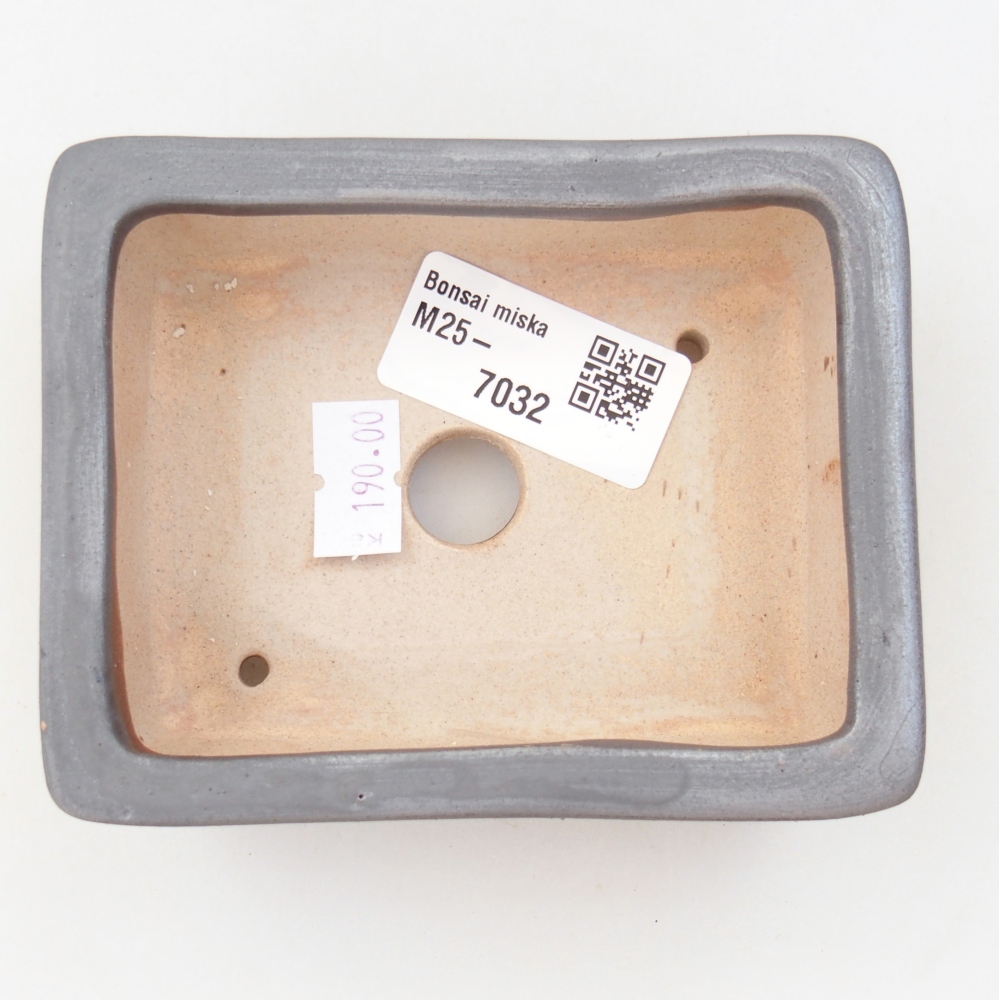 Bonsaischale aus Keramik 11 x 8,5 x 3,5 cm, metallfarben