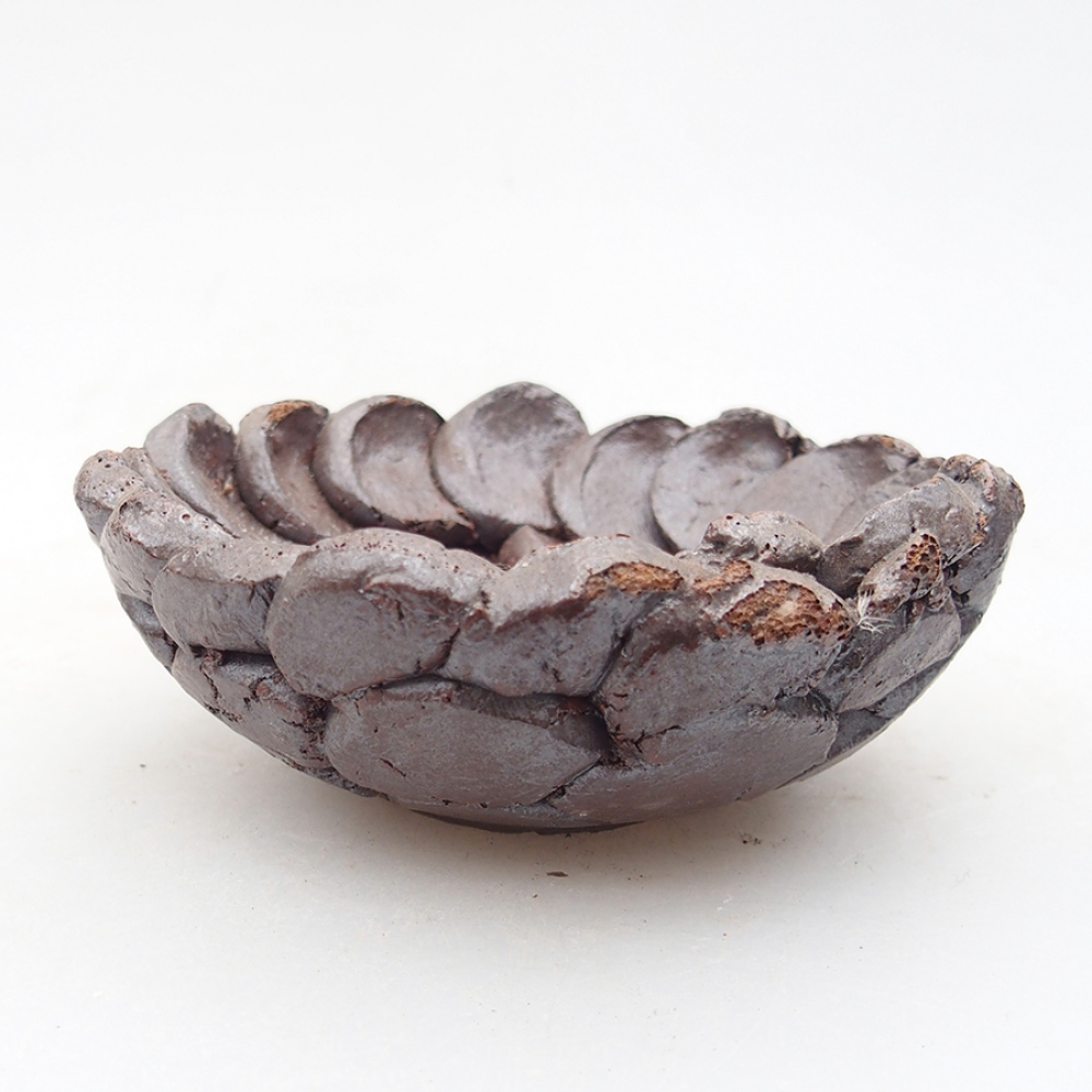 Keramikschale 9 x 9 x 4 cm, Farbe braun